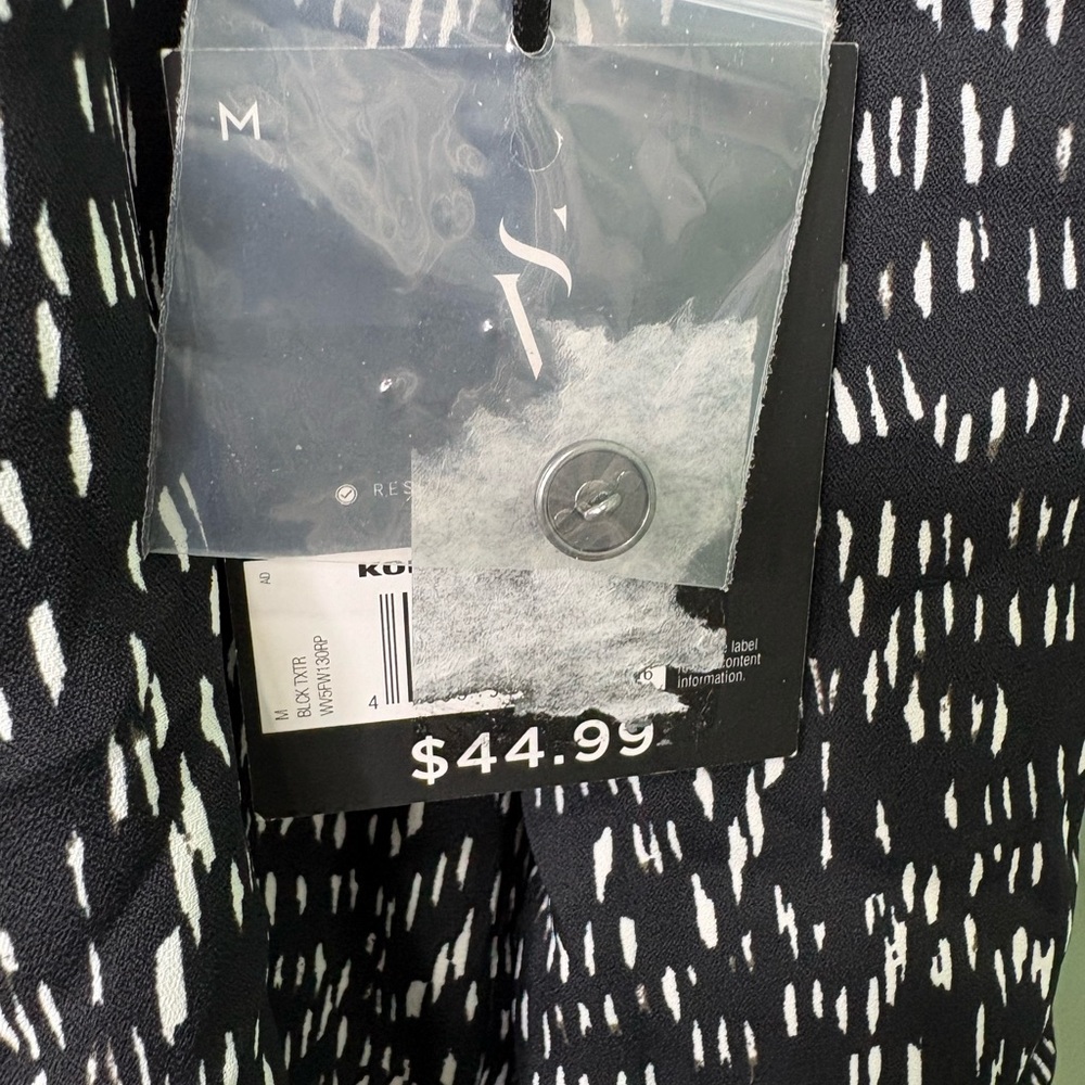 Simply Vera Vera Wang Black and White Printed Blouse - Picture 6 of 11